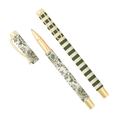 Green Floral Pen Set