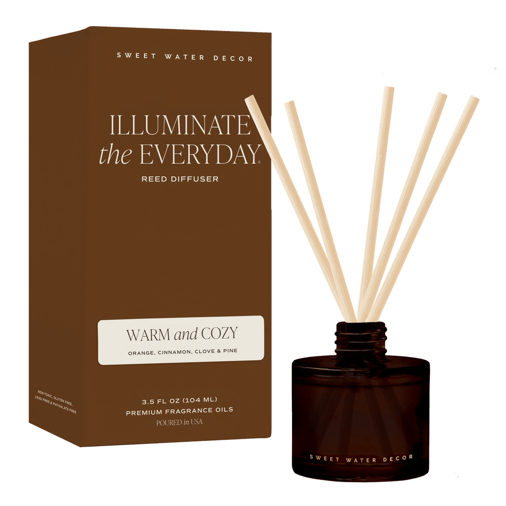 Warm and Cozy Amber Tinted Glass Jar Reed Diffuser