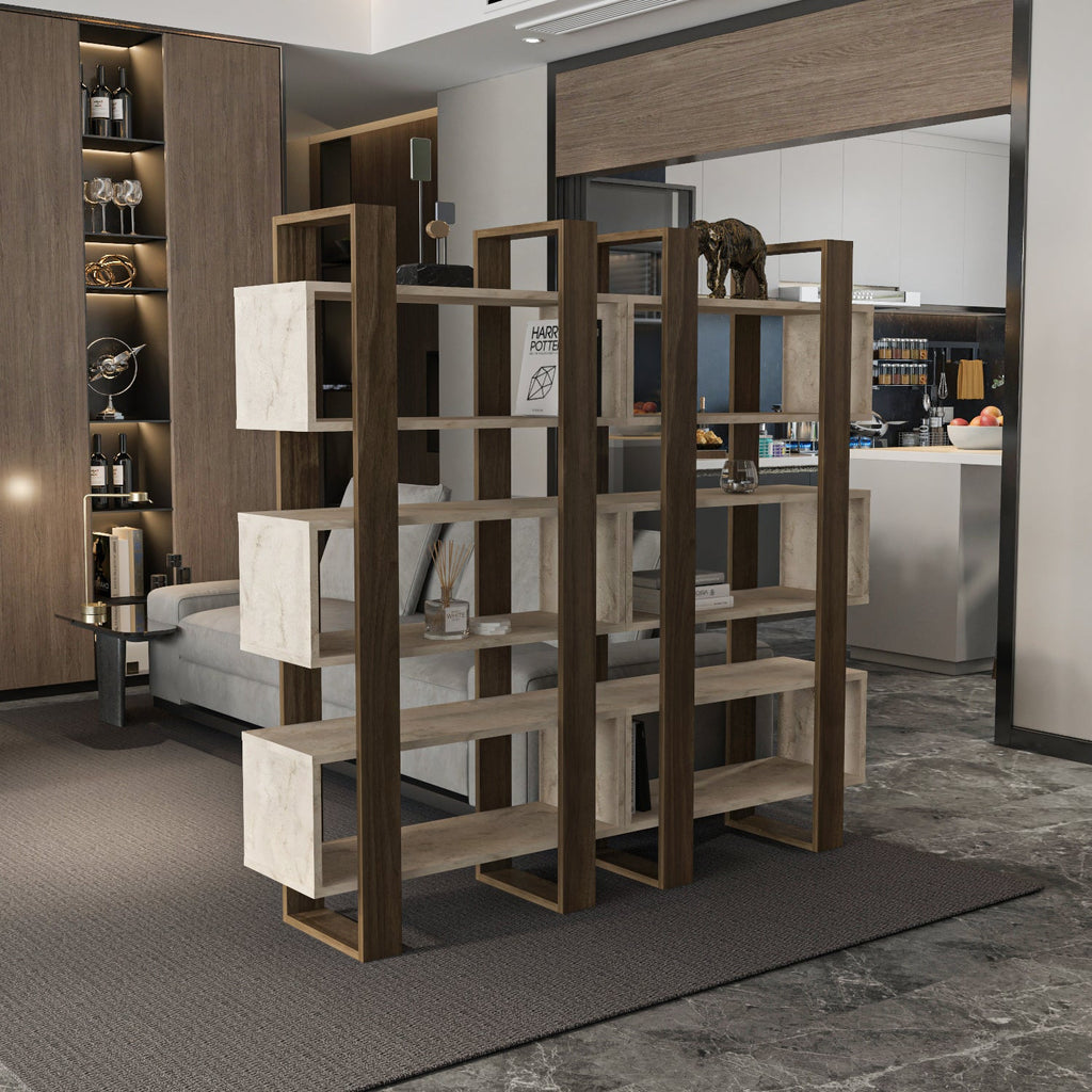 Reina 59" Modern Bookcase with Open Shelves