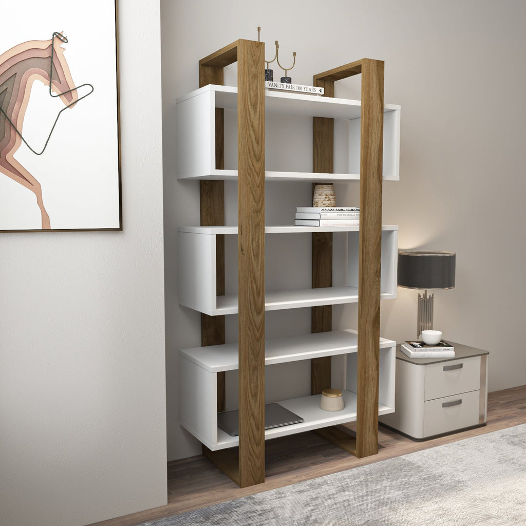 Reina 59" Modern Bookcase with Open Shelves