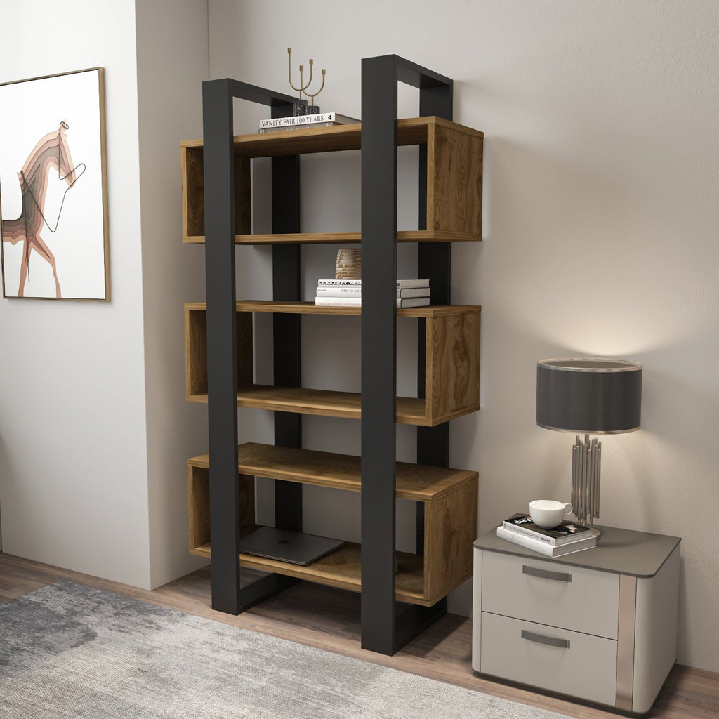 Reina 59" Modern Bookcase with Open Shelves