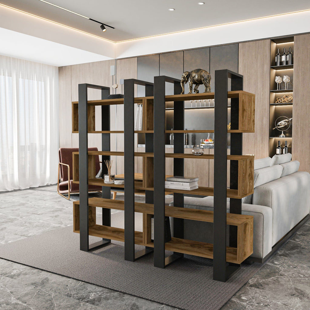 Reina 59" Modern Bookcase with Open Shelves