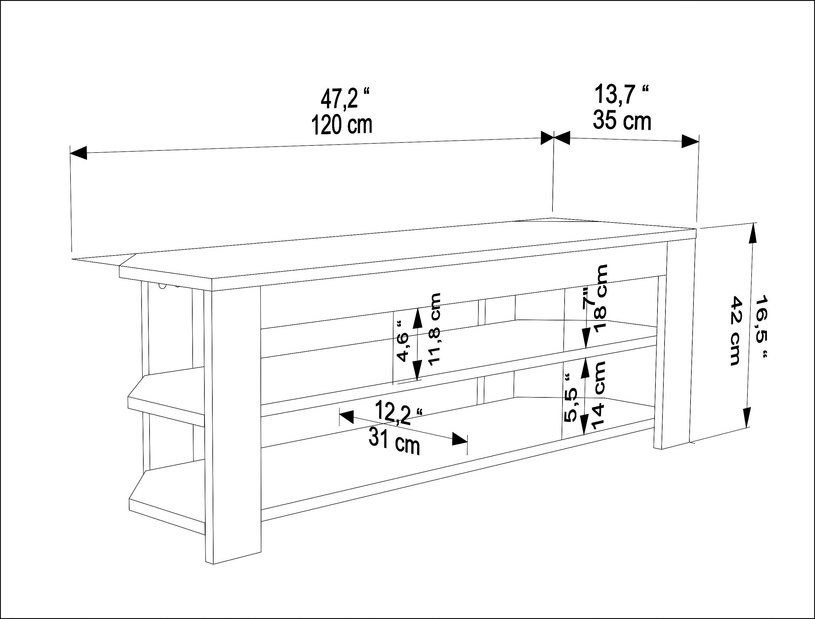 Rita 47" Modern Space-Saving Corner TV Stand
