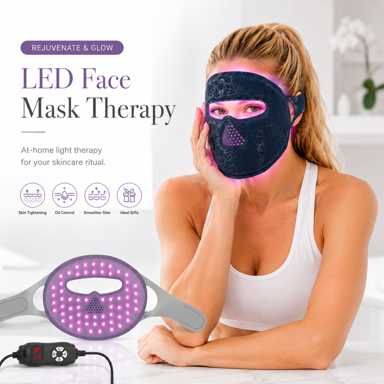 Red Light Therapy Mask for Face, LED Light Therapy for Anti-Aging & Skin Rejuvenation