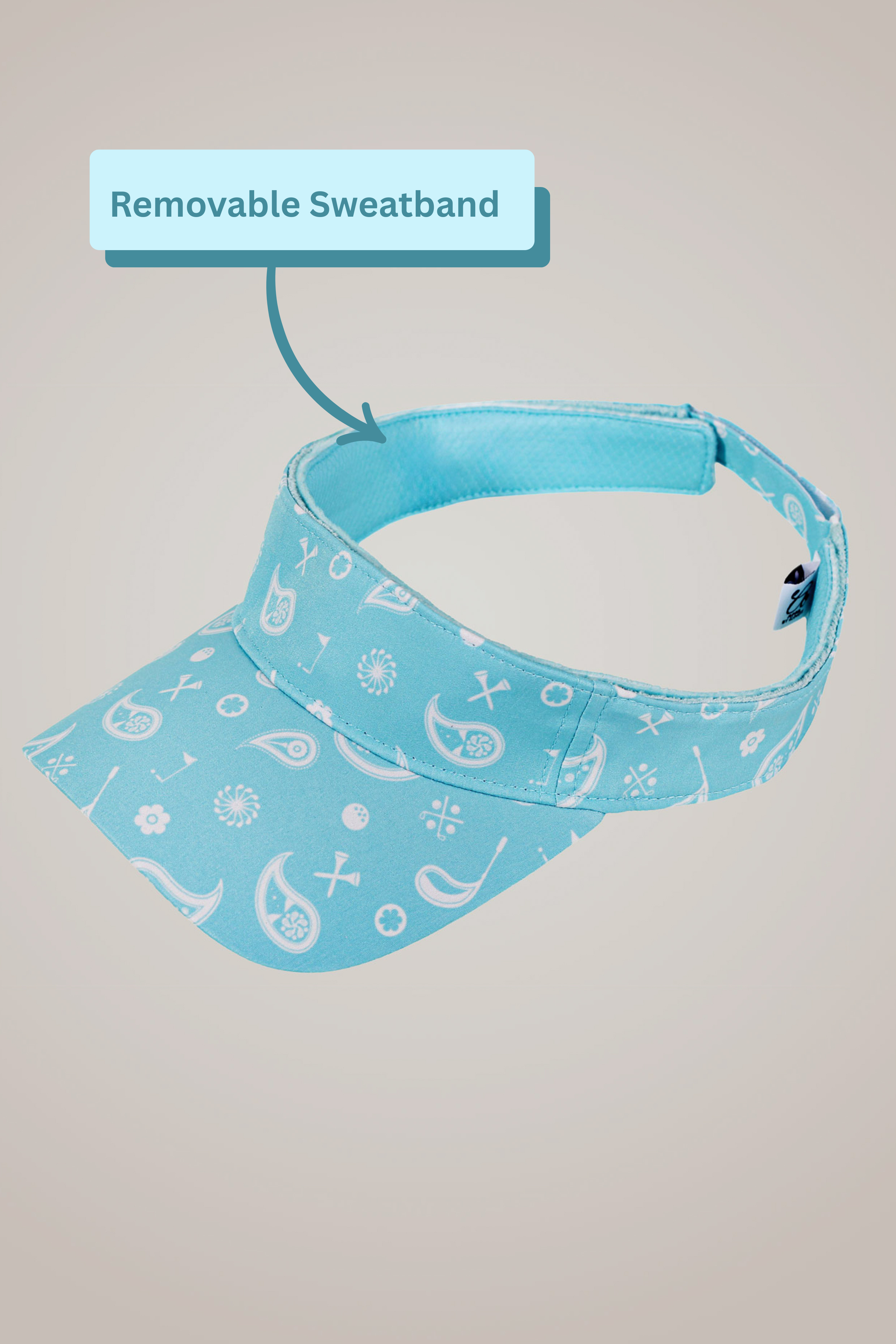 Aqua Paisley Sport Visor