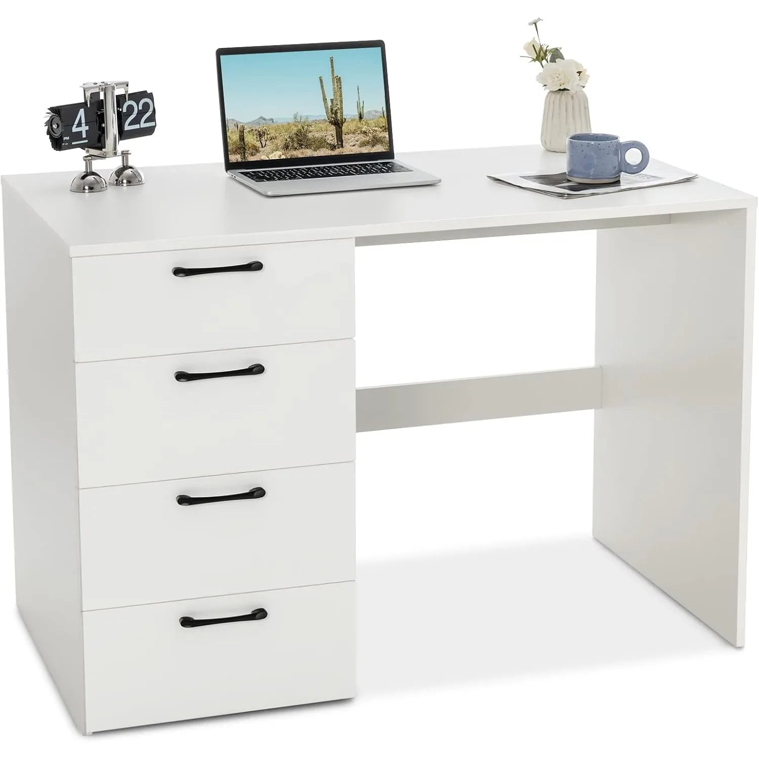 XIUWO Desk With Four Drawers Modern Writing Station