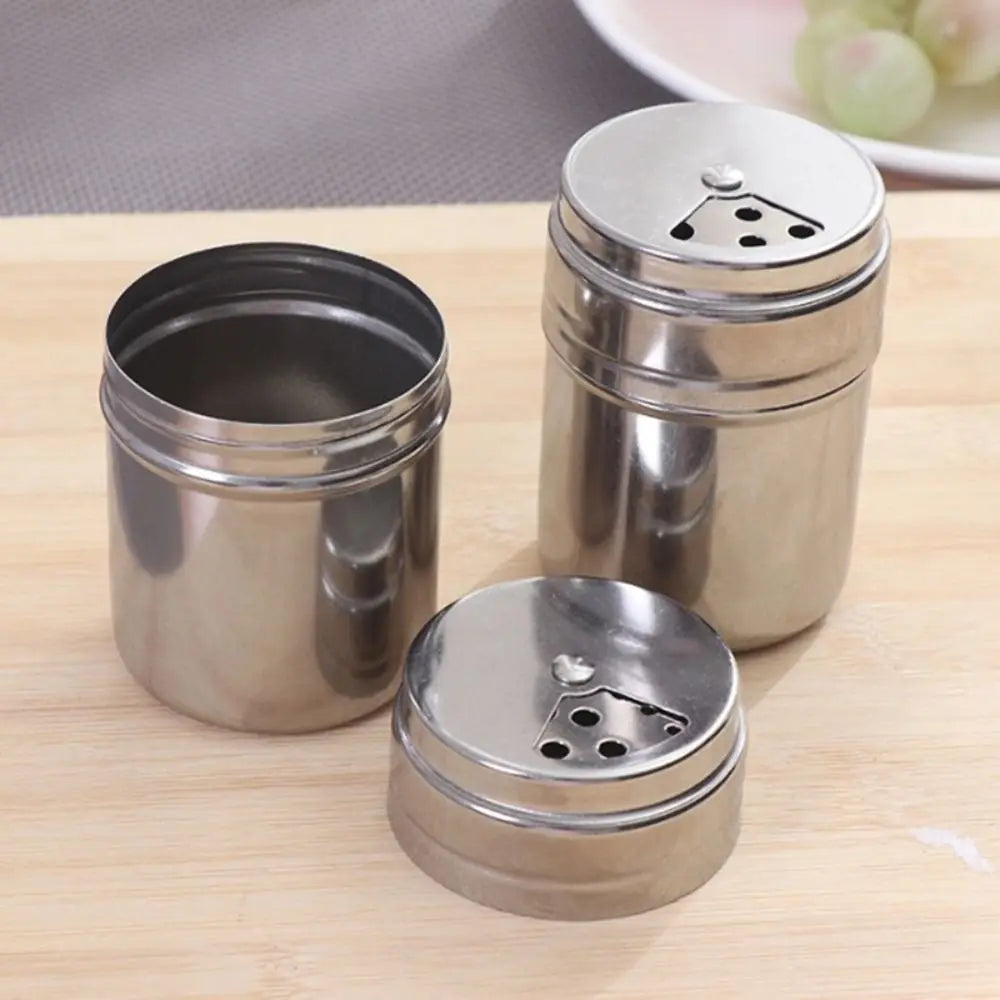 Stainless Steel Spice Jar With Rotating Cover Salt Sugar Shaker