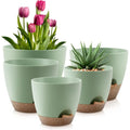 NBVCX Self Watering Plant Pots With Drainage Saucers Indoor Outdoor