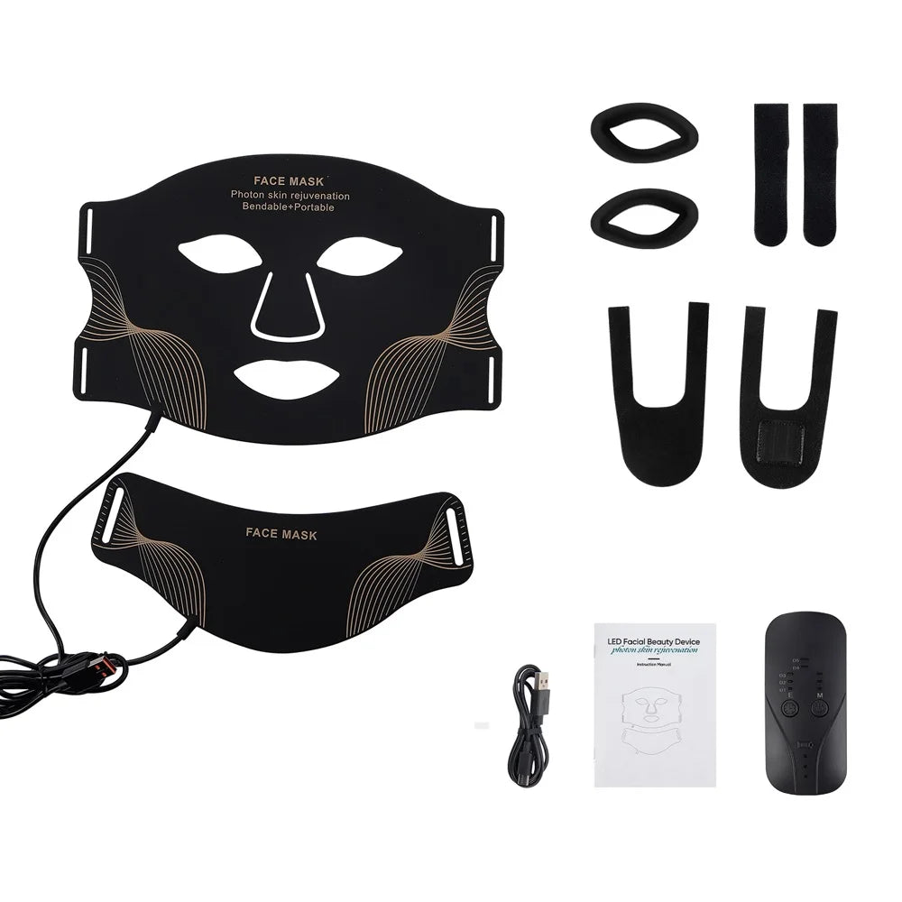 Iebilif Face Neck LED Mask With 7 LED Light Therapy