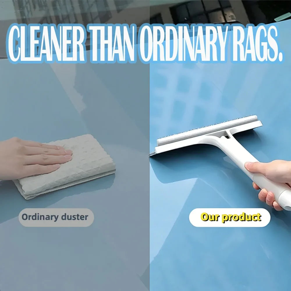 3-In-1 Multifunctional Window Squeegee Glass Wiper With Spray Bottle Scrubber
