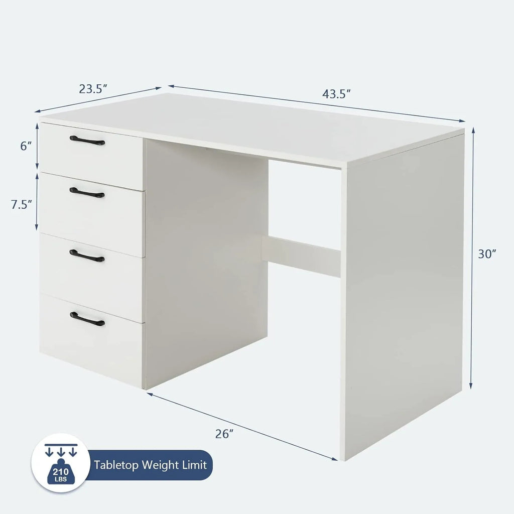 XIUWO Desk With Four Drawers Modern Writing Station