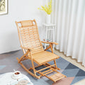 Heavy Duty Folding Rocking Chair Bamboo Indoor Outdoor Lounger