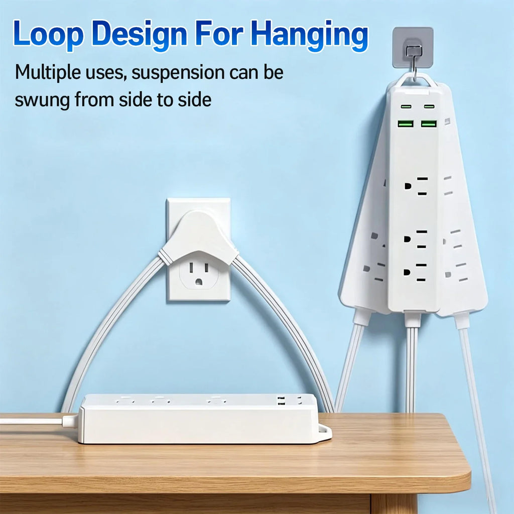 Multi Outlet Power Strip With USB Type C Ports Indoor