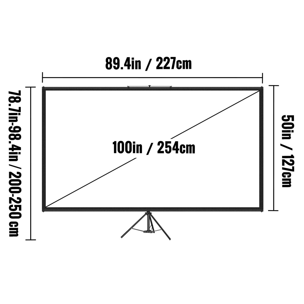 SucceBuy Tripod Projector Screen With Stand 4K HD Portable Cinema