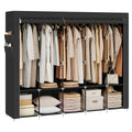 SONGMICS Portable Closet Organizer With Cover 5 Hanging Rods And Shelves