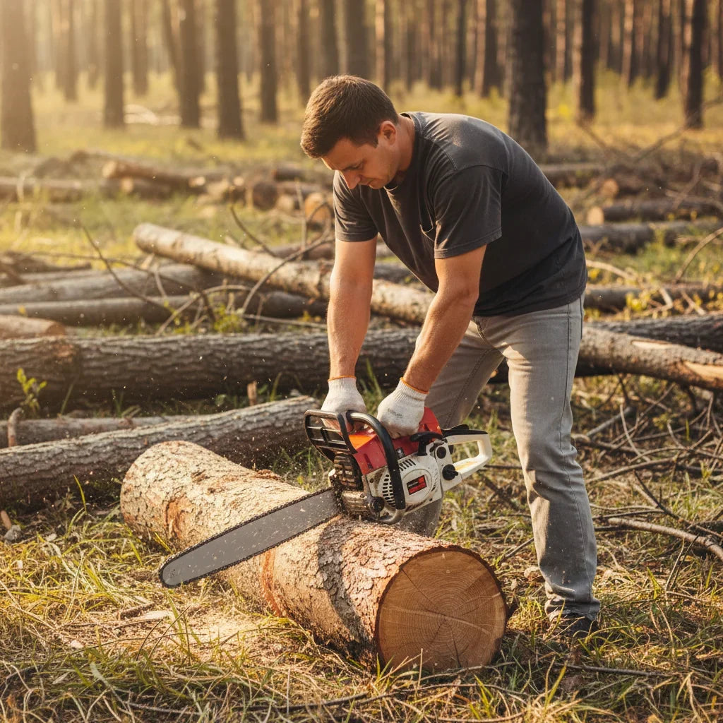 Gas Chainsaw 52cc Two-Stroke Portable Wood Cutting Tool