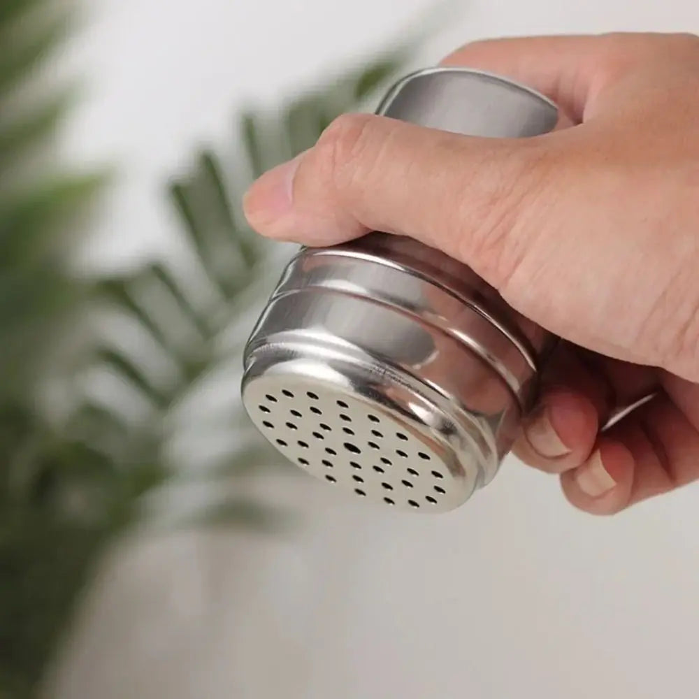 Stainless Steel Spice Jar With Rotating Cover Salt Sugar Shaker