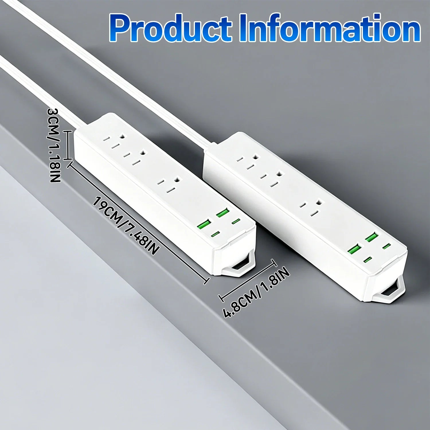 Multi Outlet Power Strip With USB Type C Ports Indoor