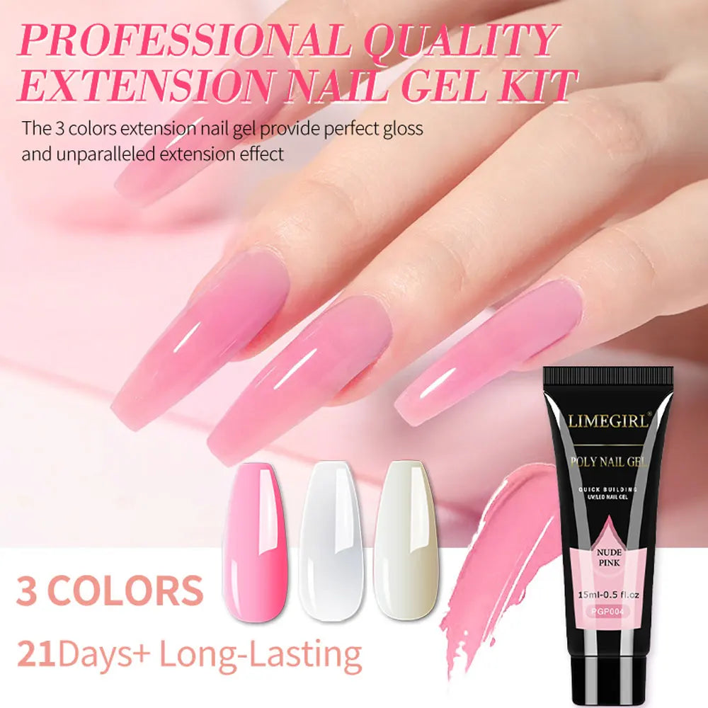 Limegirl UV Gel Kit With UV Lamp Magic Mirror Powder