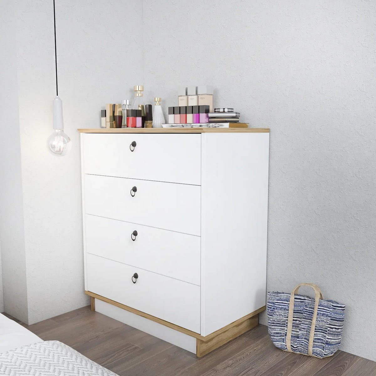Sahra 28" Wide Modern Dresser with Four Drawers | Lingerie Chest