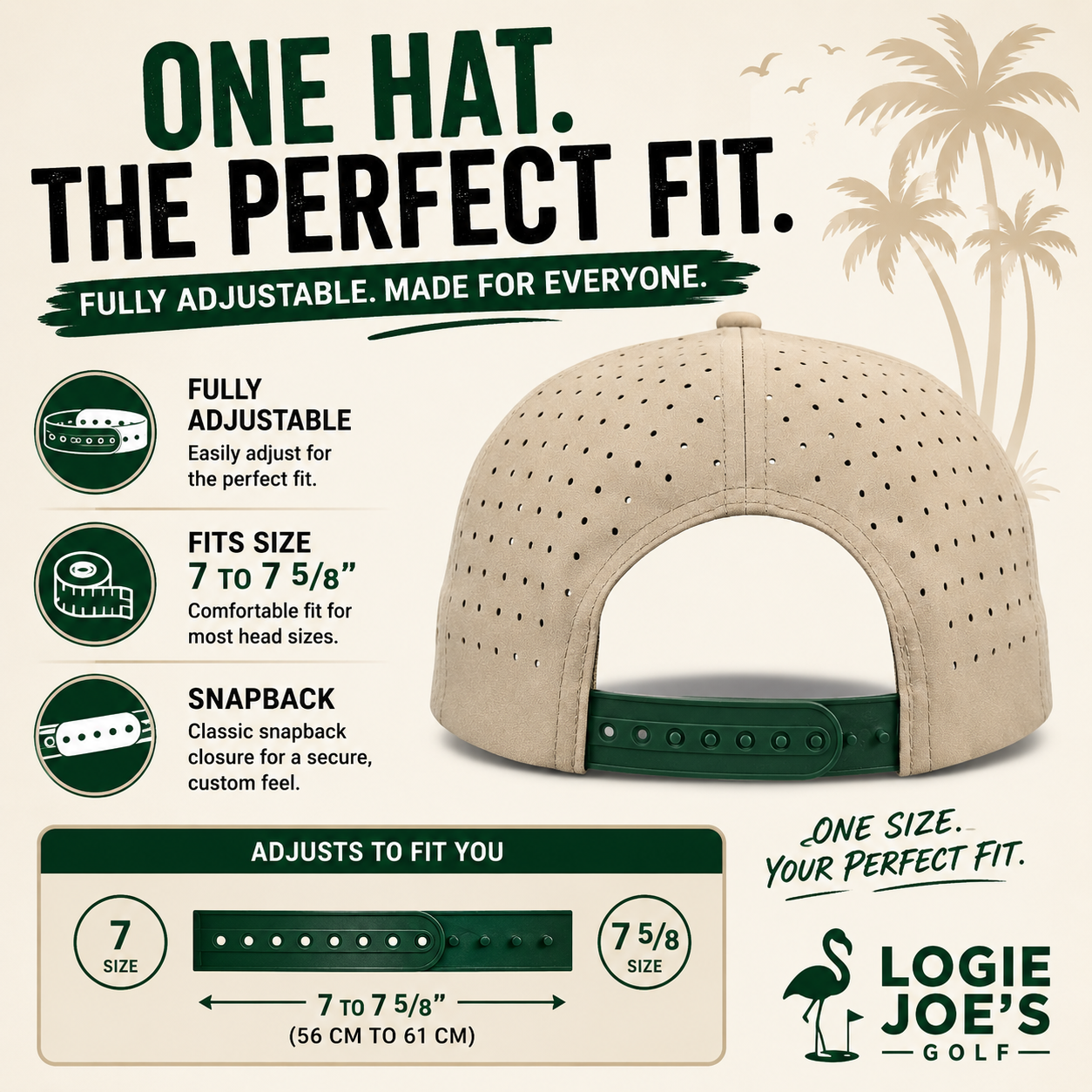 Redfoot Birdie Golf Hat | Snapback Cap | Built-in Magnetic Ball Marker Holder + Marker Included | Adjustable Red Footed Booby