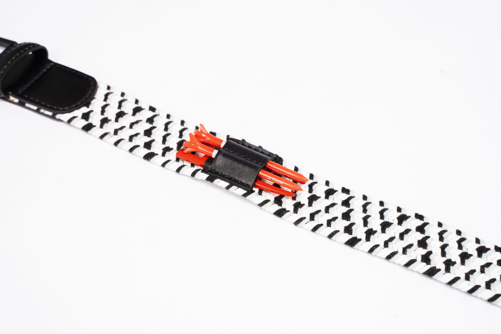 BRAIDED GOLF BELT - Black/Grey/White