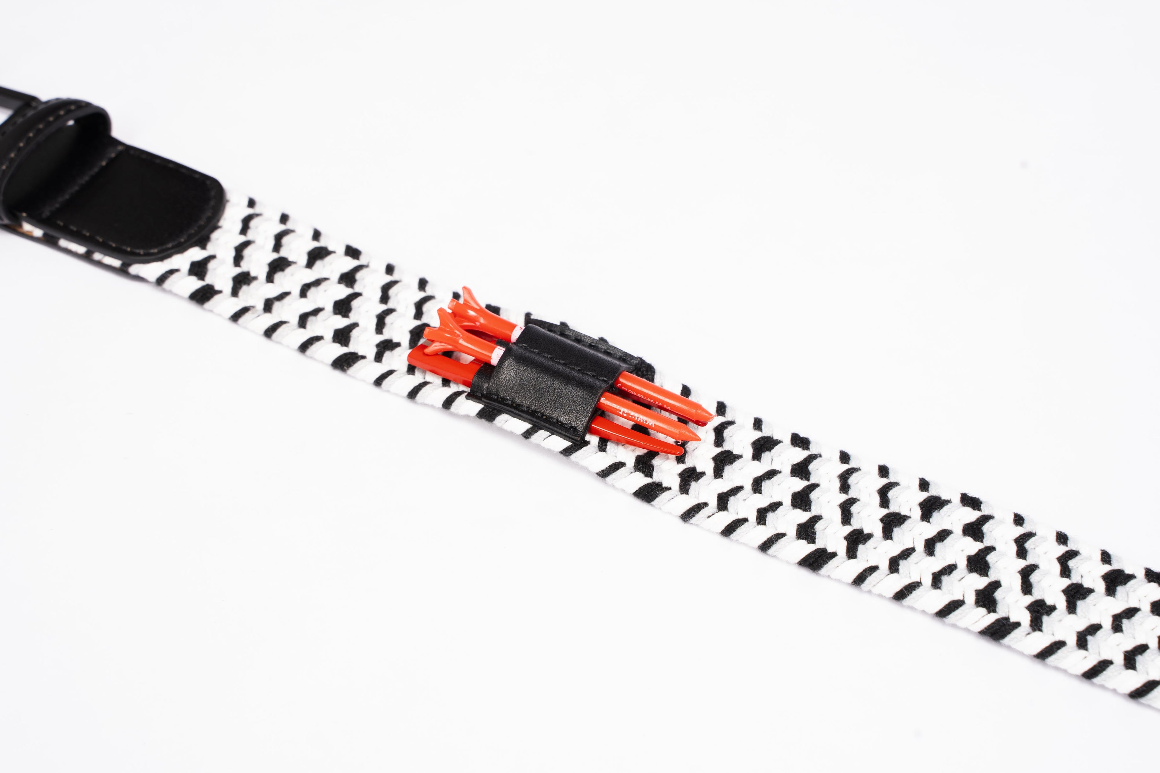 BRAIDED GOLF BELT - Black/Grey/White