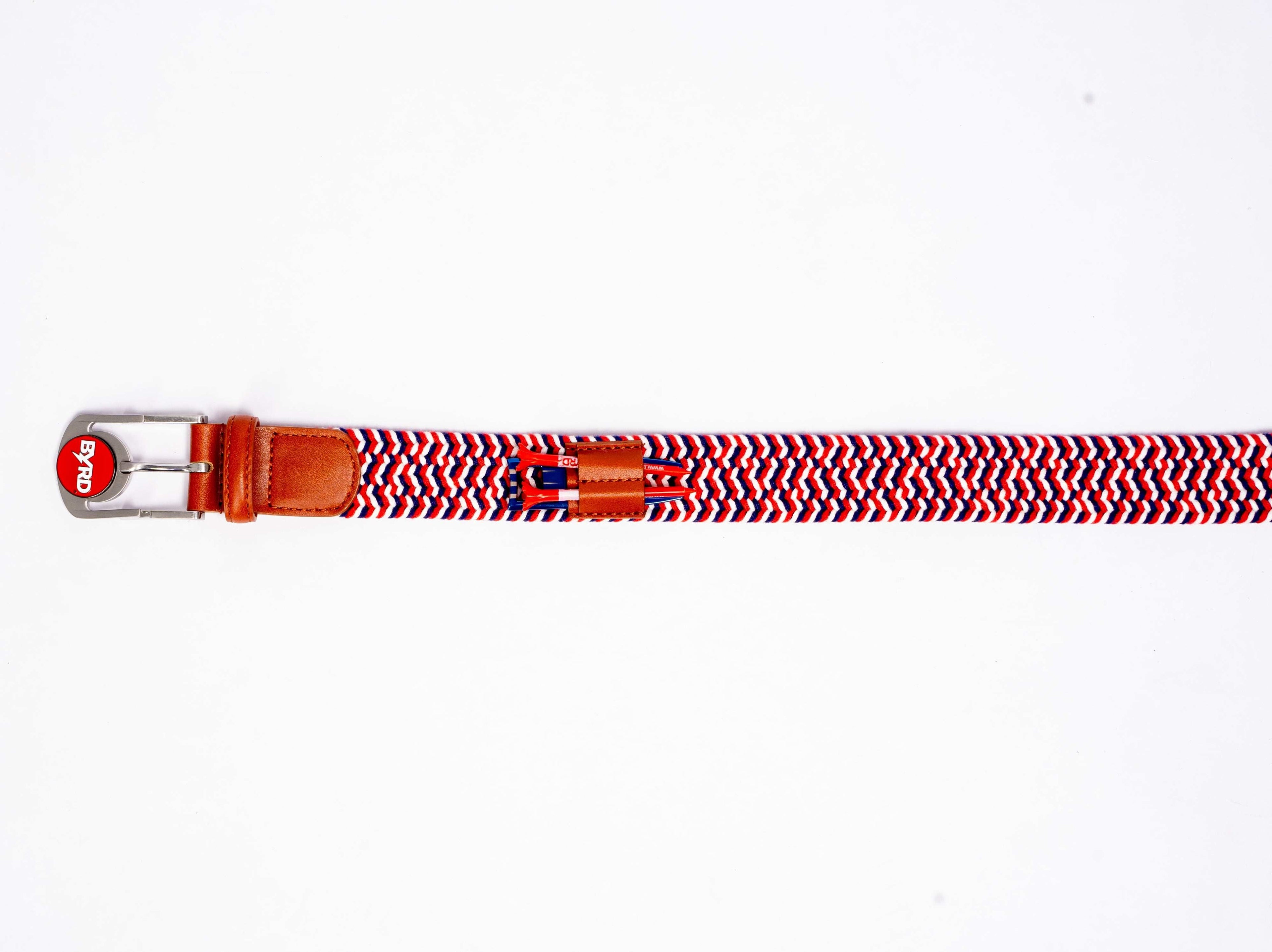 THE BRAIDED BYRD GOLF BELT - Red/White/Blue