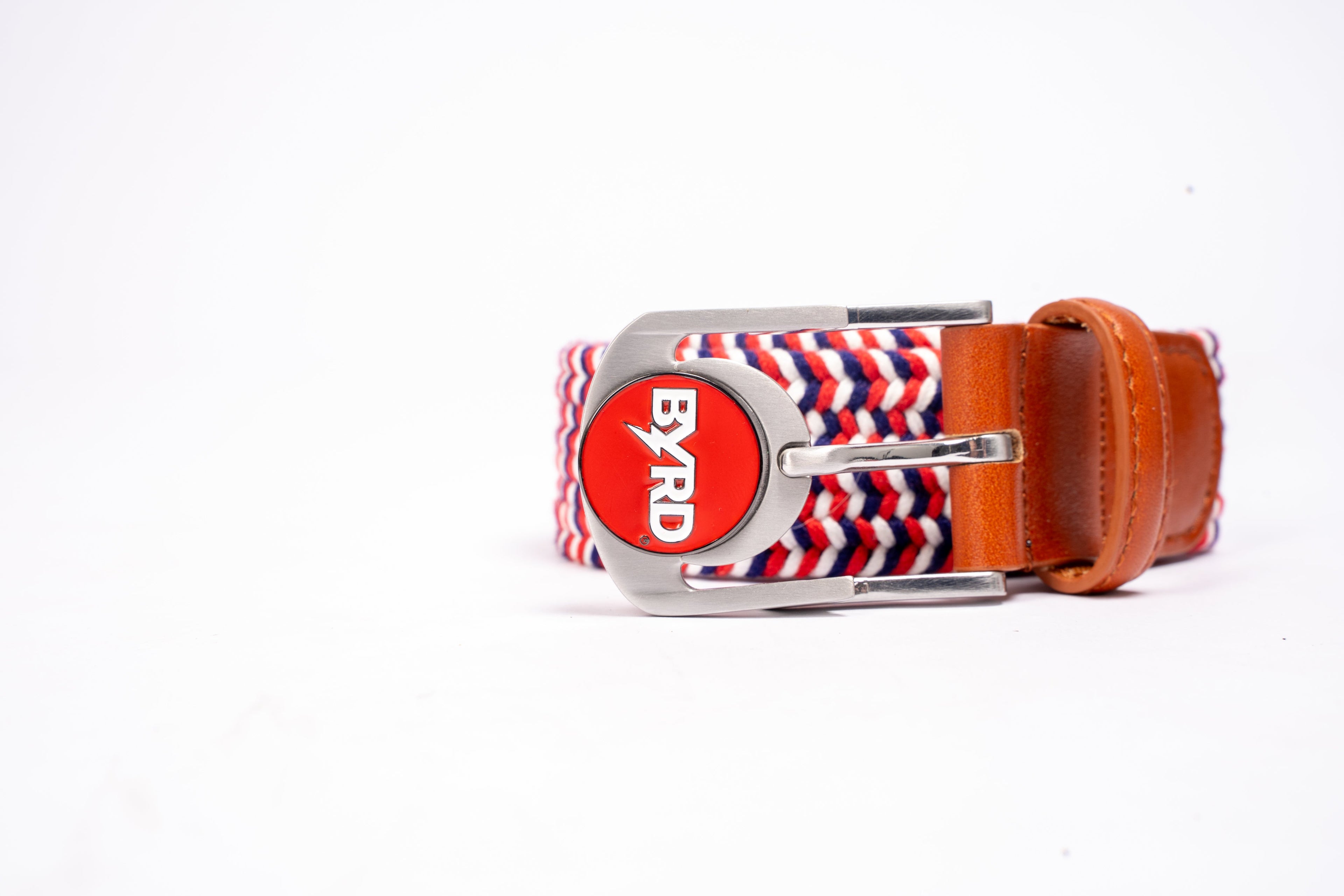 THE BRAIDED BYRD GOLF BELT - Red/White/Blue