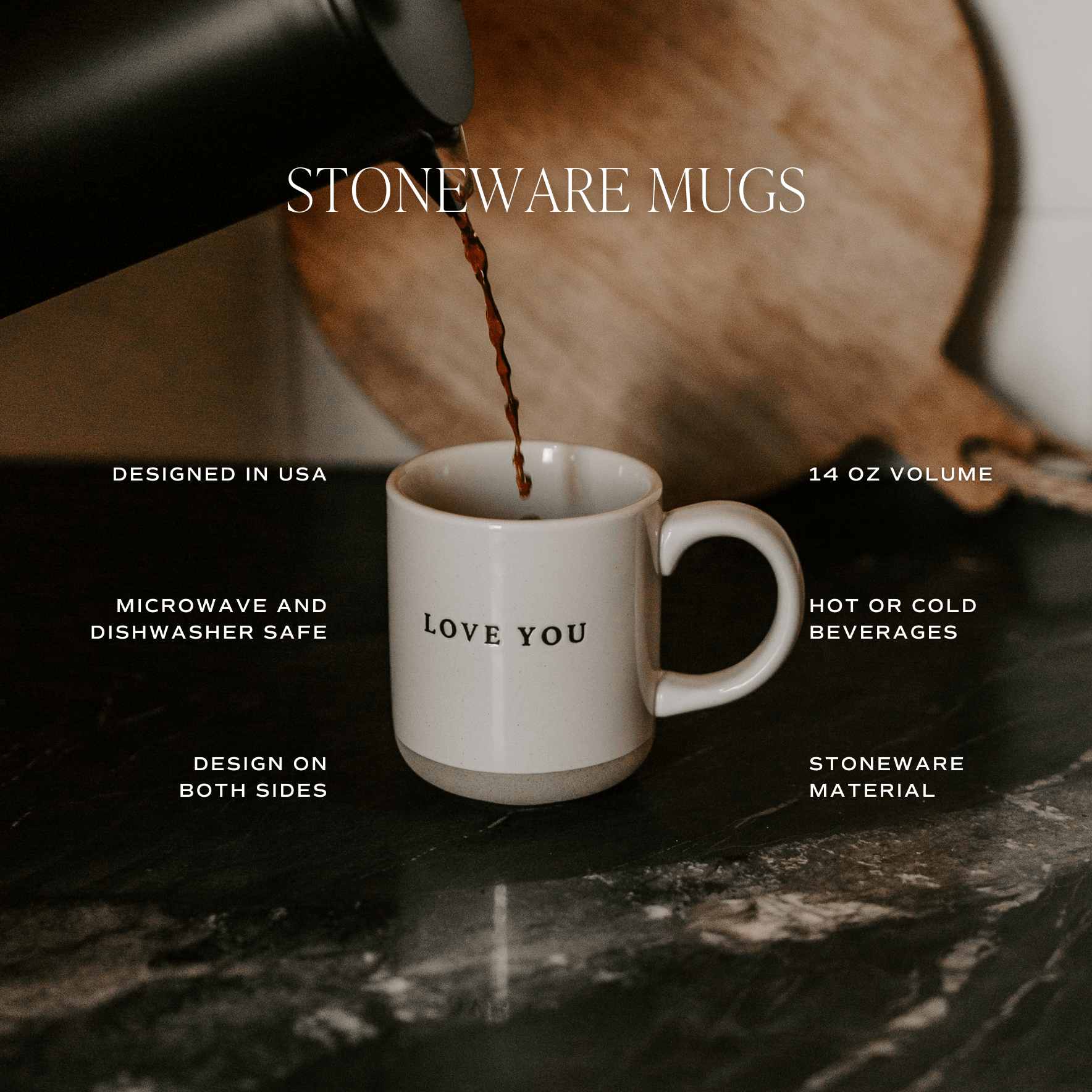 Spooky Season 14 oz Black Stoneware Coffee Mug