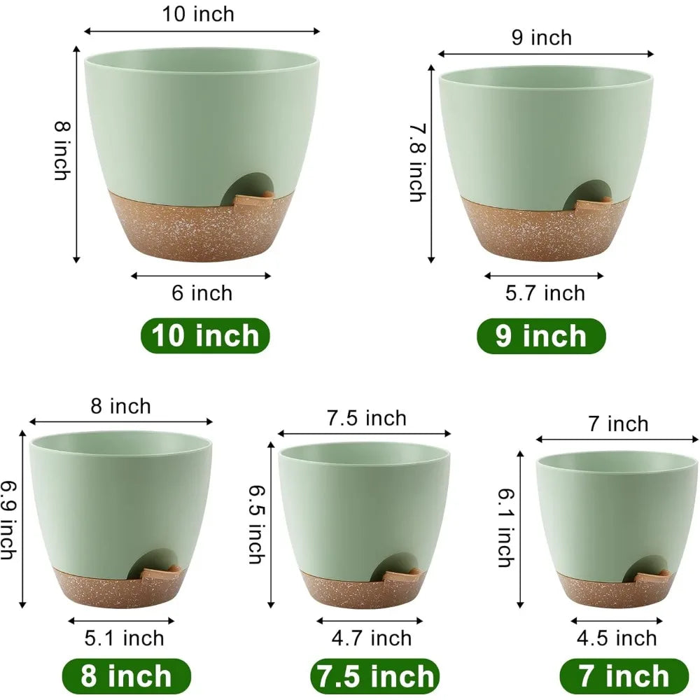NBVCX Self Watering Plant Pots With Drainage Saucers Indoor Outdoor