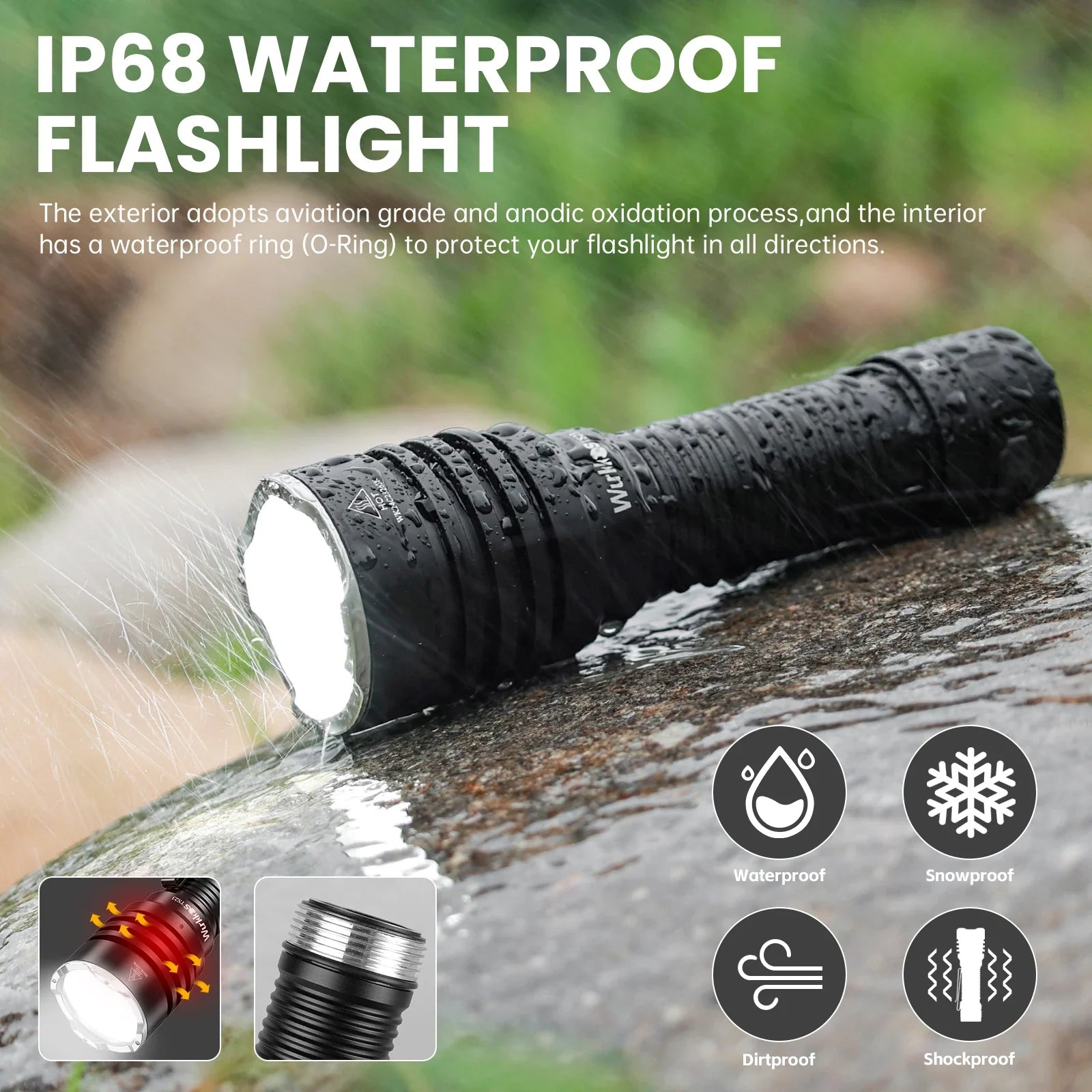 Wurkkos TS23 5000LM LED Flashlight XHP70 HI and 21700 Battery