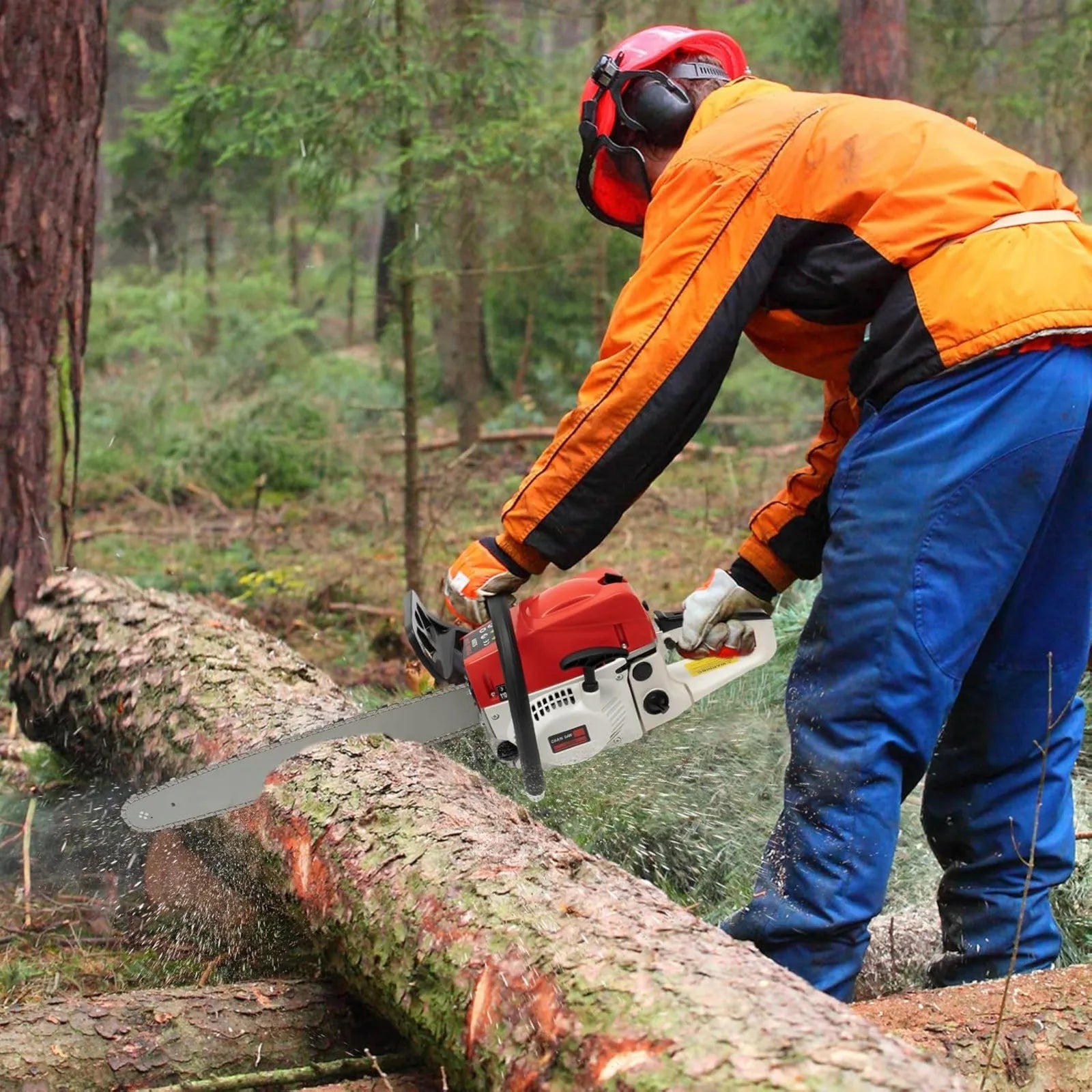 Gas Chainsaw 52cc Two-Stroke Portable Wood Cutting Tool