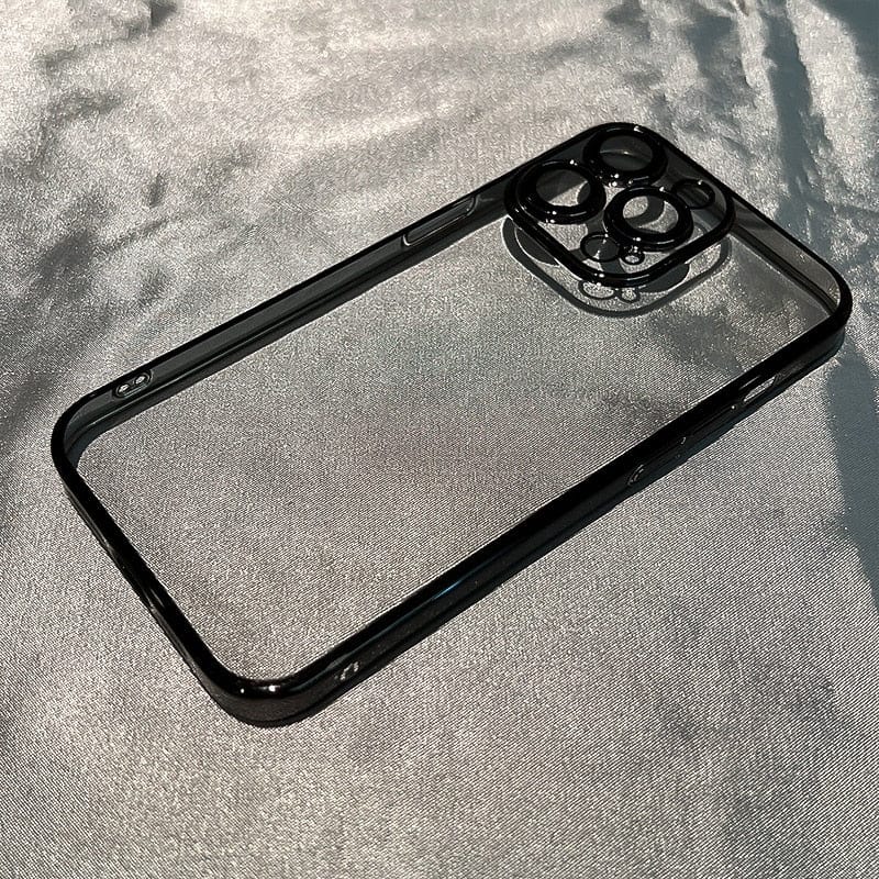 Luxury Plating Square Frame Clear iPhone Case