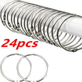 24 Pack Shower Curtain Rings Rust Proof Hooks For Bathroom