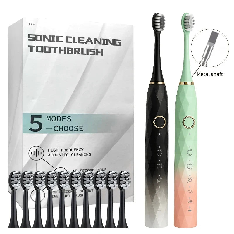 Electric Toothbrush Rotary Cleaning Waterproof With Timer USB Rechargeable