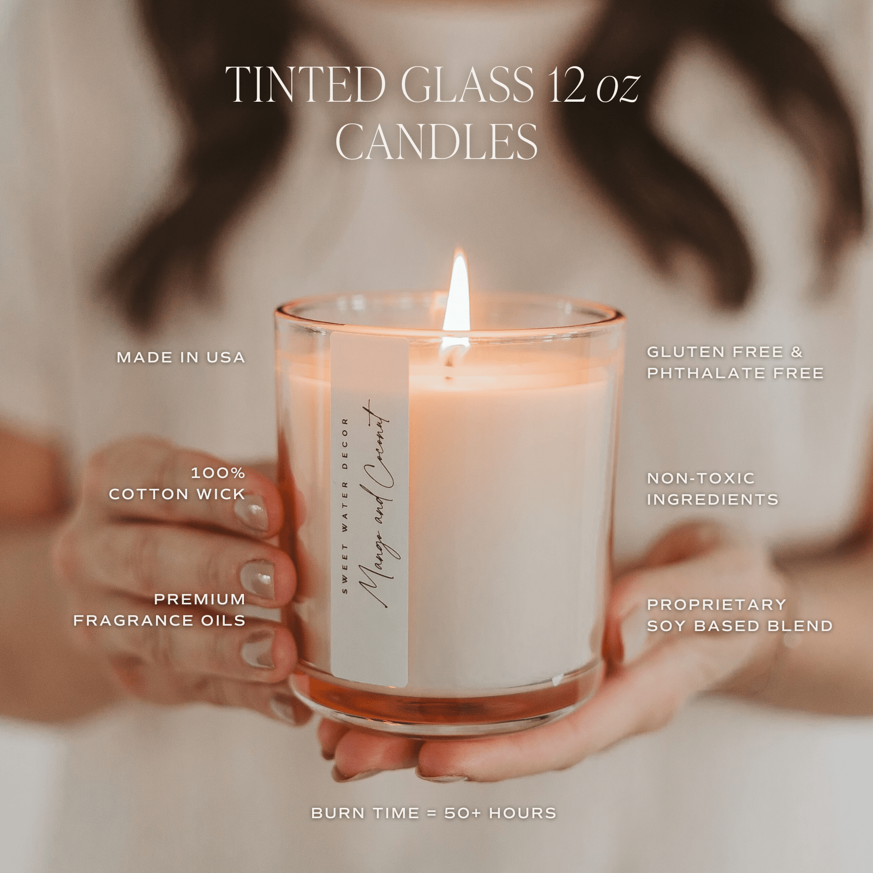 Pumpkin Spice Soy Candle - Tinted Glass Jar - 12 oz