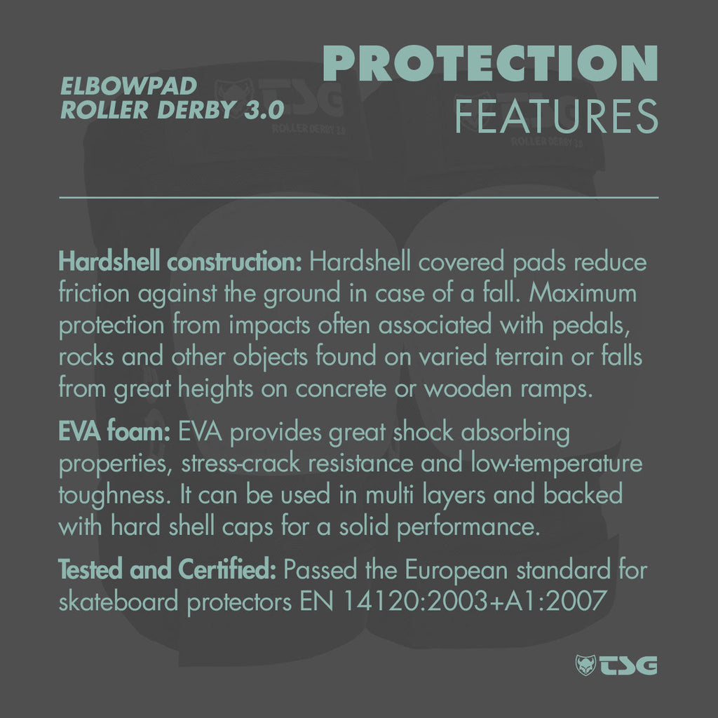 TSG - Elbowpad Roller Derby 3.0 - Black (Roller Skate Elbow Pads)