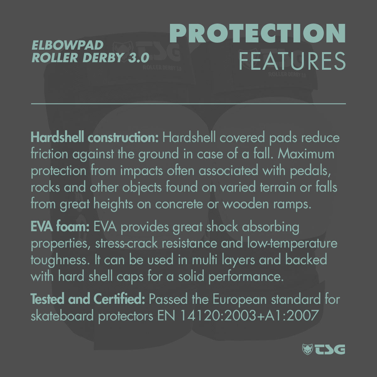 TSG - Elbowpad Roller Derby 3.0 - Black (Roller Skate Elbow Pads)