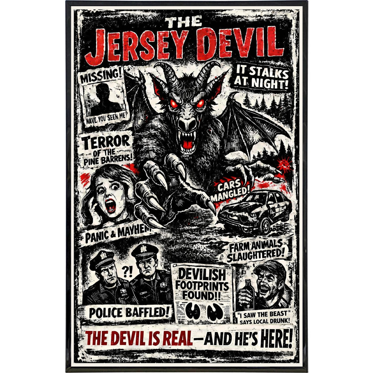 The Jersey Devil It Stalks at Night Print