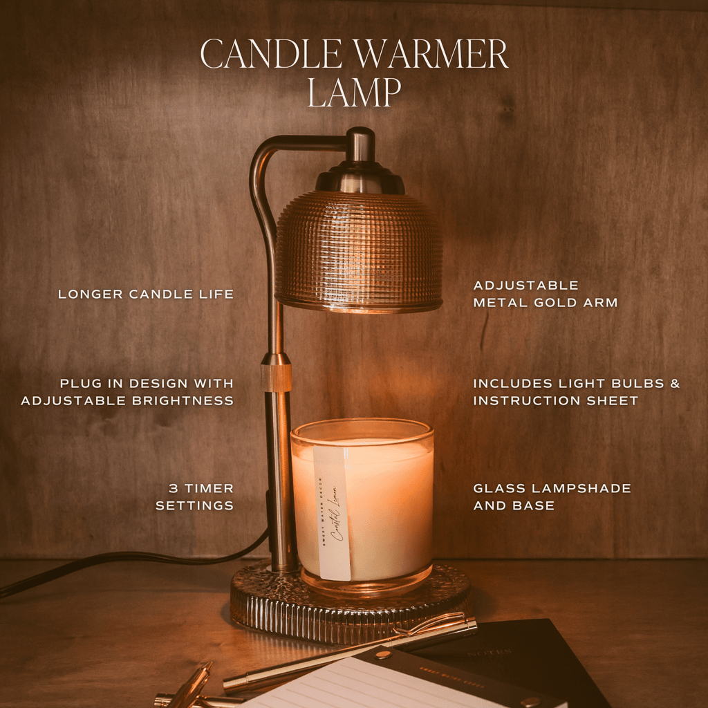 Candle Warmer Lamp with Wood Base