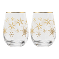 Snowflakes Stemless Wine Glass - Boxed Set of 2
