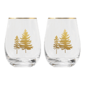 Trees Stemless Wine Glass - Boxed Set of 2
