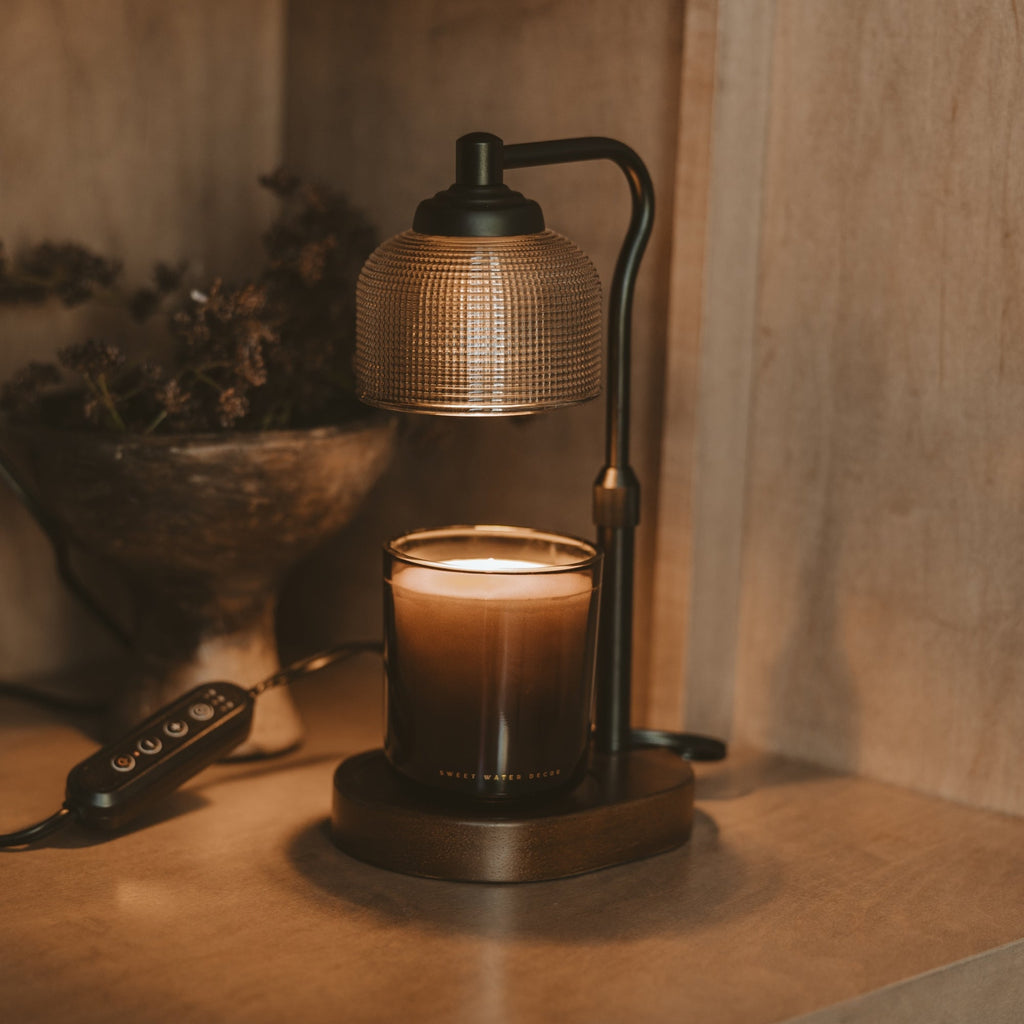 Candle Warmer Lamp with Wood Base