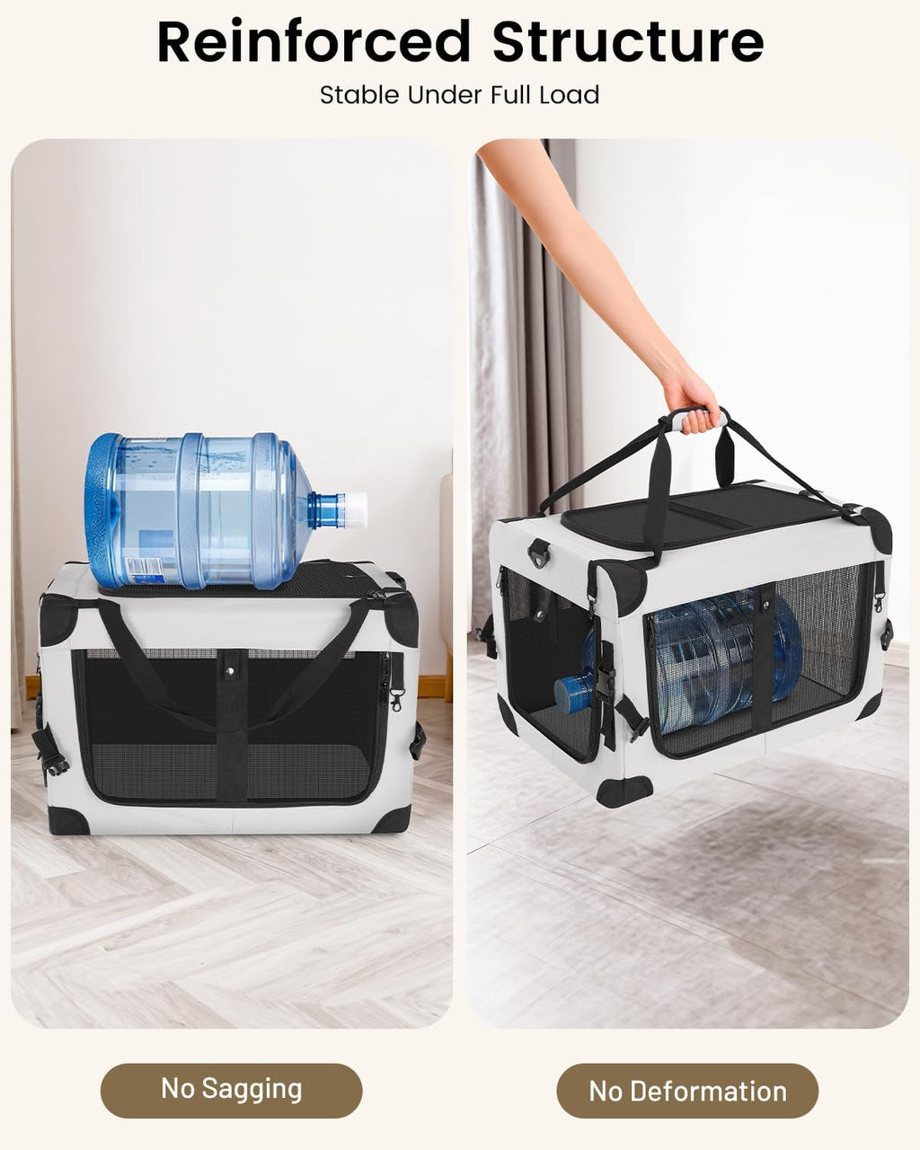 Large Cat Carrier for 2 Cats Soft Sided Travel Crate Up to 55lbs