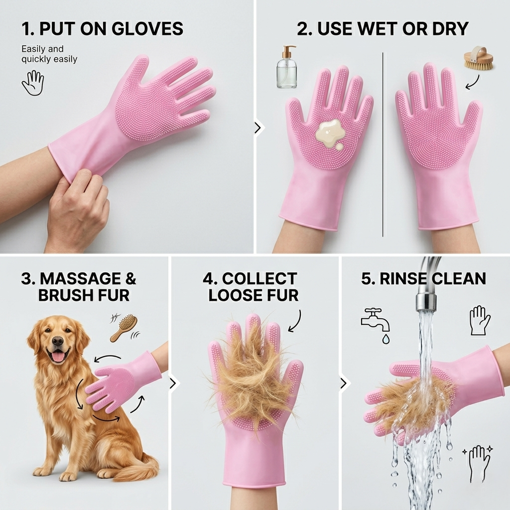 Silicone Pet Grooming Glove