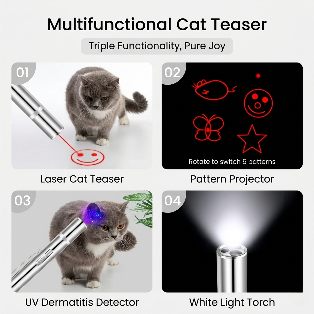 3-in-1 Laser Pet Toy & UV Flashlight Pen