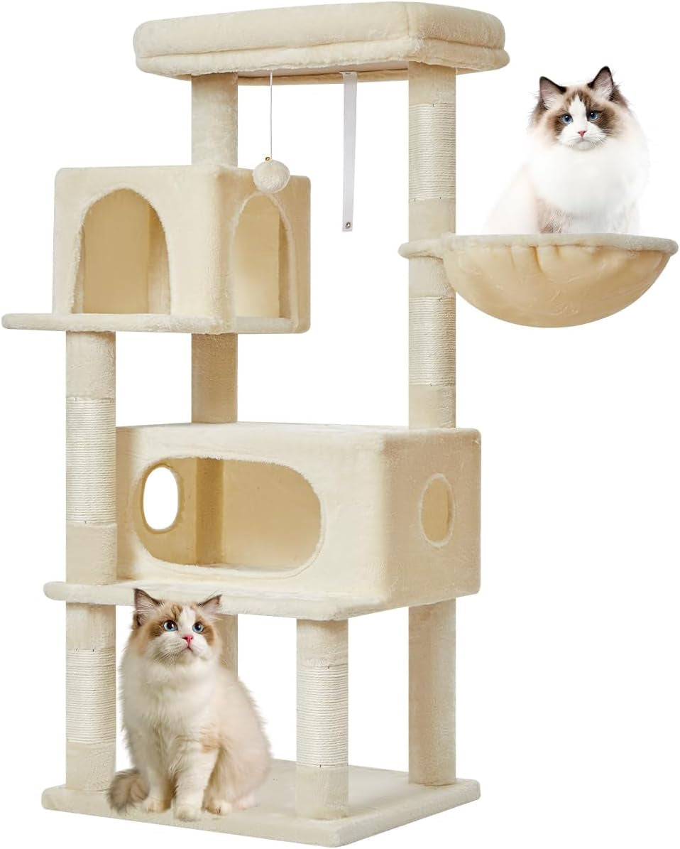 38-Inch Cat Tree for Indoor Cats | Kitten Tower with Condo, Hammock & Perch