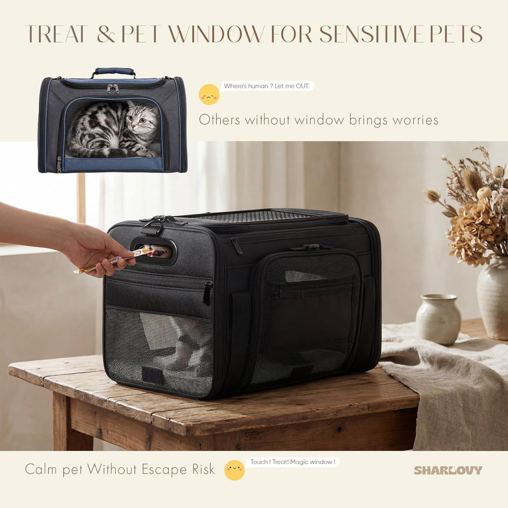 Expandable Pet Carrier Airline Approved Soft Sided Cat Dog Carrier