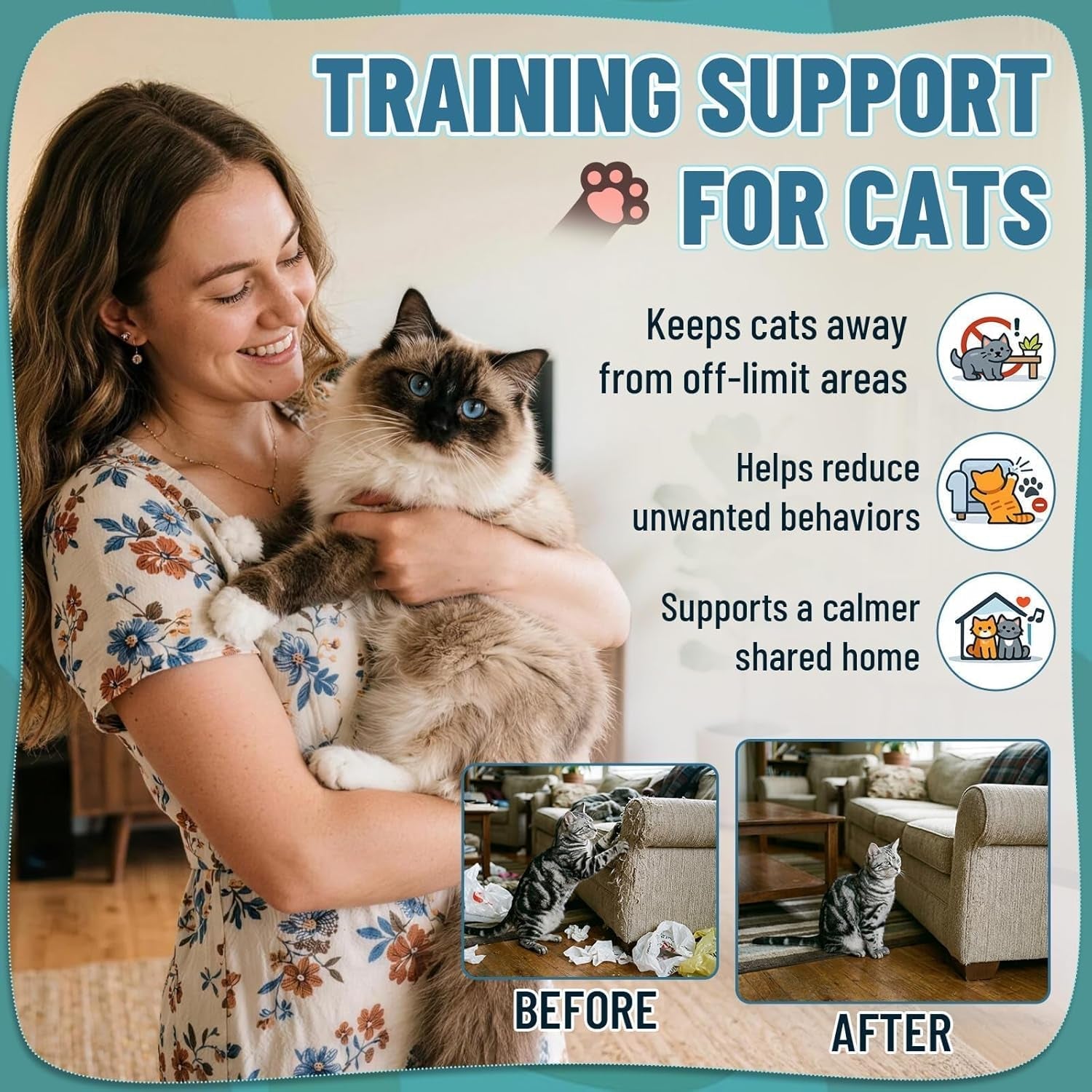 Cat Deterrent Spray for Furniture Scratching & Chewing Indoor Outdoor